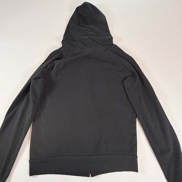 Pink Victoria's Secret Womens Small Black Full Zip Hoodie Logo Sweatshirt Comfy - Picture 8 of 8